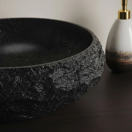 Lavoar baie cu montare pe blat 50 cm, negru mat, Rea Mika [2]