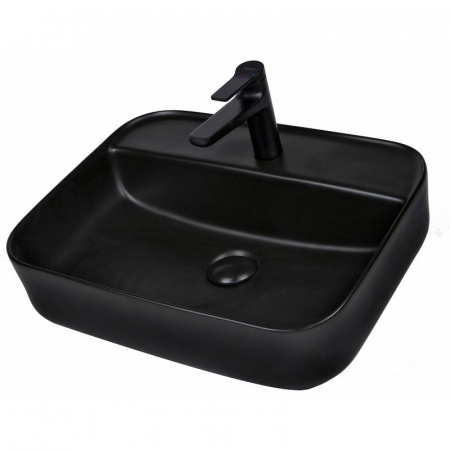 Chiuvete baie - Lavoar pe blat negru, dreptunghiular, 50 cm, Fluminia Juno