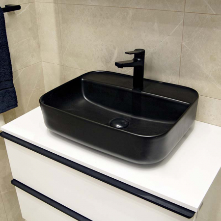 Lavoar pe blat negru, dreptunghiular, 50 cm, Fluminia Juno [4]