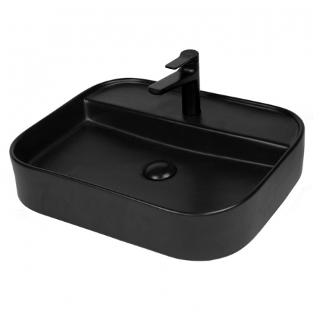 Chiuvete baie - Lavoar pe blat negru, dreptunghiular, 55 cm, Fluminia Juno