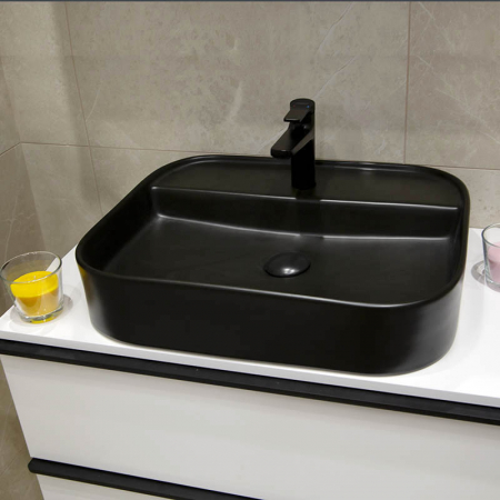 Lavoar pe blat negru, dreptunghiular, 55 cm, Fluminia Juno [3]