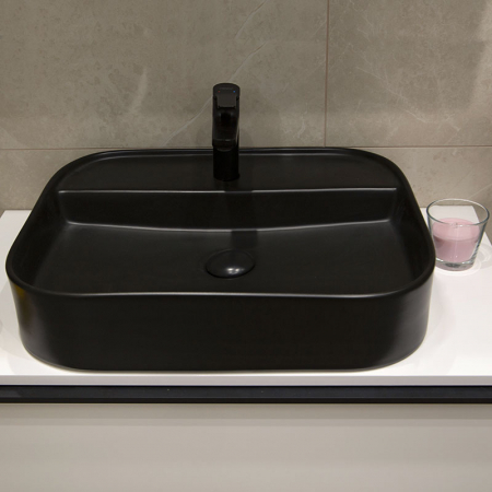 Lavoar pe blat negru, dreptunghiular, 55 cm, Fluminia Juno [4]