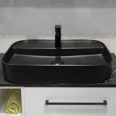 Lavoar pe blat negru, dreptunghiular, 65 cm, Fluminia Juno [3]