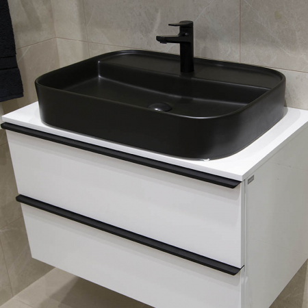 Lavoar pe blat negru, dreptunghiular, 65 cm, Fluminia Juno [5]