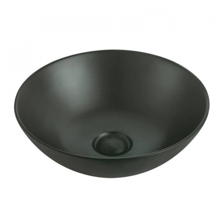 Baie - Lavoar pe blat negru mat 40 cm, rotund, Fluminia Sexy-Black