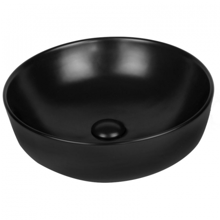 Baie - Lavoar pe blat negru, rotund, 41,5 cm, Fluminia Amereta