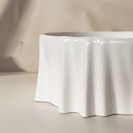 Lavoar baie 42 cm, alb lucios, rotund, Rea Anastazja [2]