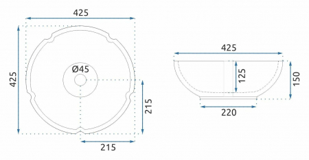 Lavoar pe blat cu design boem, rotund, Rea Asanti [4]