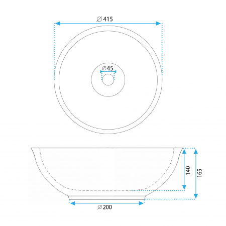 Lavoar pe blat cu model floral, rotund, Rea Bella [4]