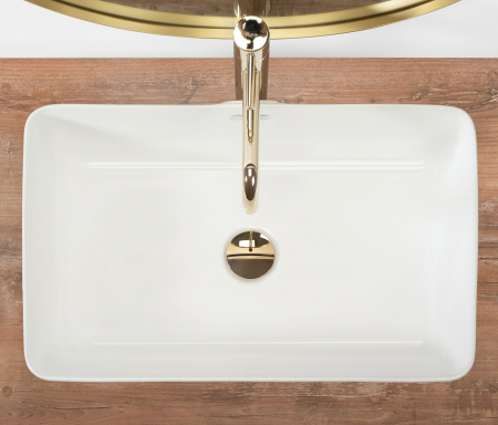 Lavoar dreptunghiular Rea Berta, alb, ceramică lucioasă, 56 x 35,5 cm [4]