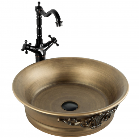 Lavoar pe blat cupru periat, rotund 43,5 cm, Rea Betty [4]