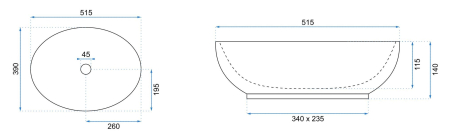 Lavoar baie 51x39 cm, oval, maro, Rea Carola Ombre [7]
