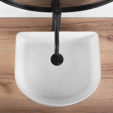 Lavoar pe blat alb lucios, forma semicirculara 40 cm, Rea Clara [2]