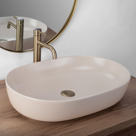 Lavoar cu montare pe blat 61 cm, bej mat, oval, Rea Cleo [1]