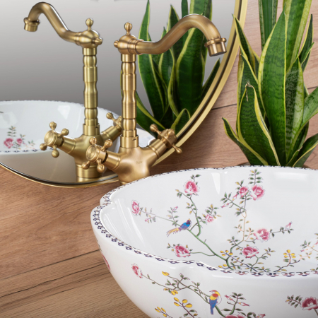 Lavoar pe blat cu un design floral, rotund, Rea Felicia [2]