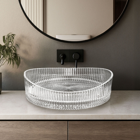 Lavoar baie 50x37 cm, oval, transparent, Rea Harper [2]