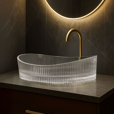Lavoar baie 50x37 cm, oval, transparent, Rea Harper [1]
