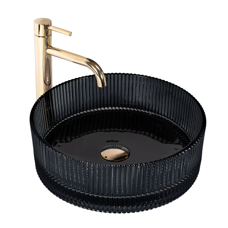 Chiuvete baie - Lavoar cu montare pe blat 36 cm, negru, rotund, Rea Ingrid