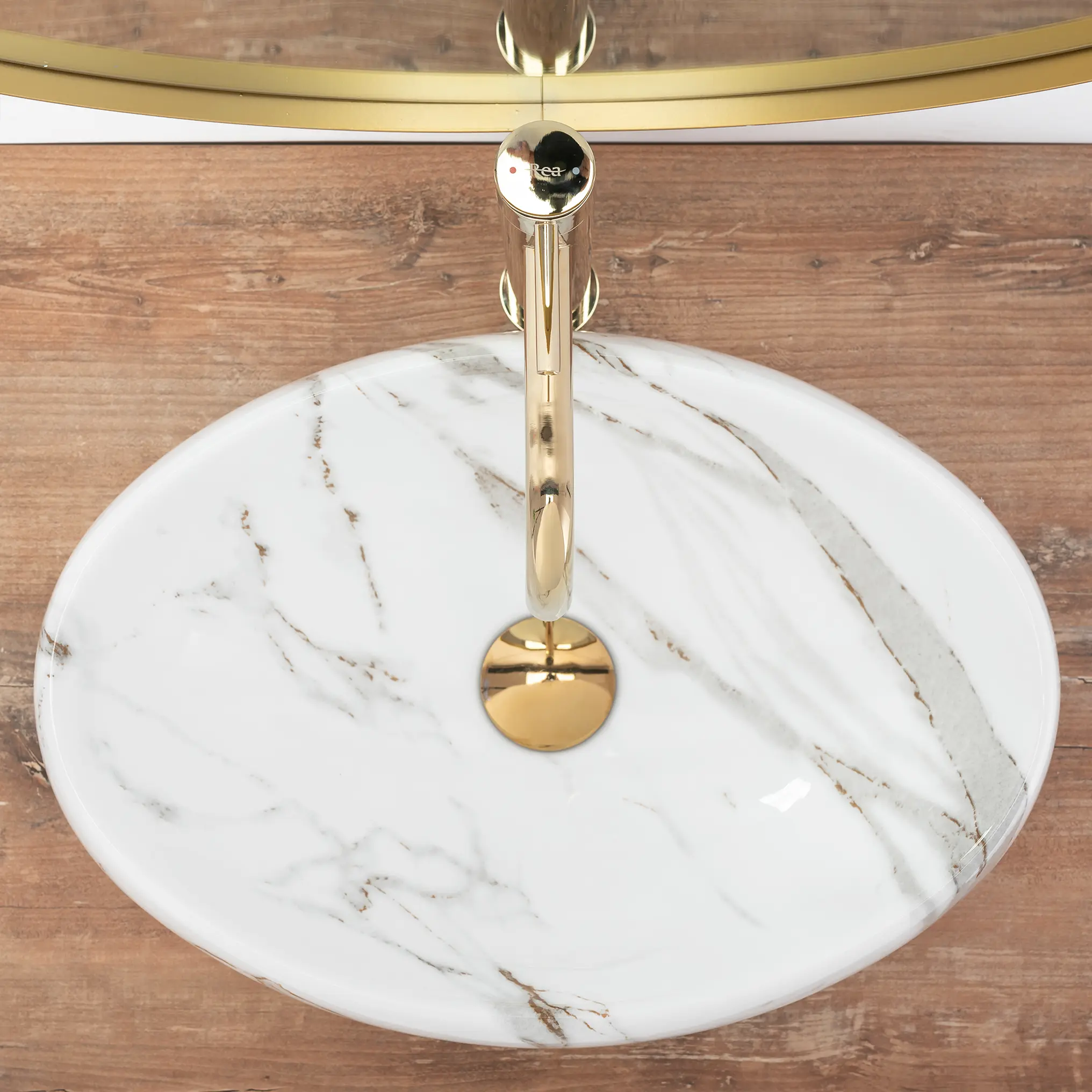 Lavoar oval Rea Linda,  imitație piatră, 48,5 x 34 cm [2]