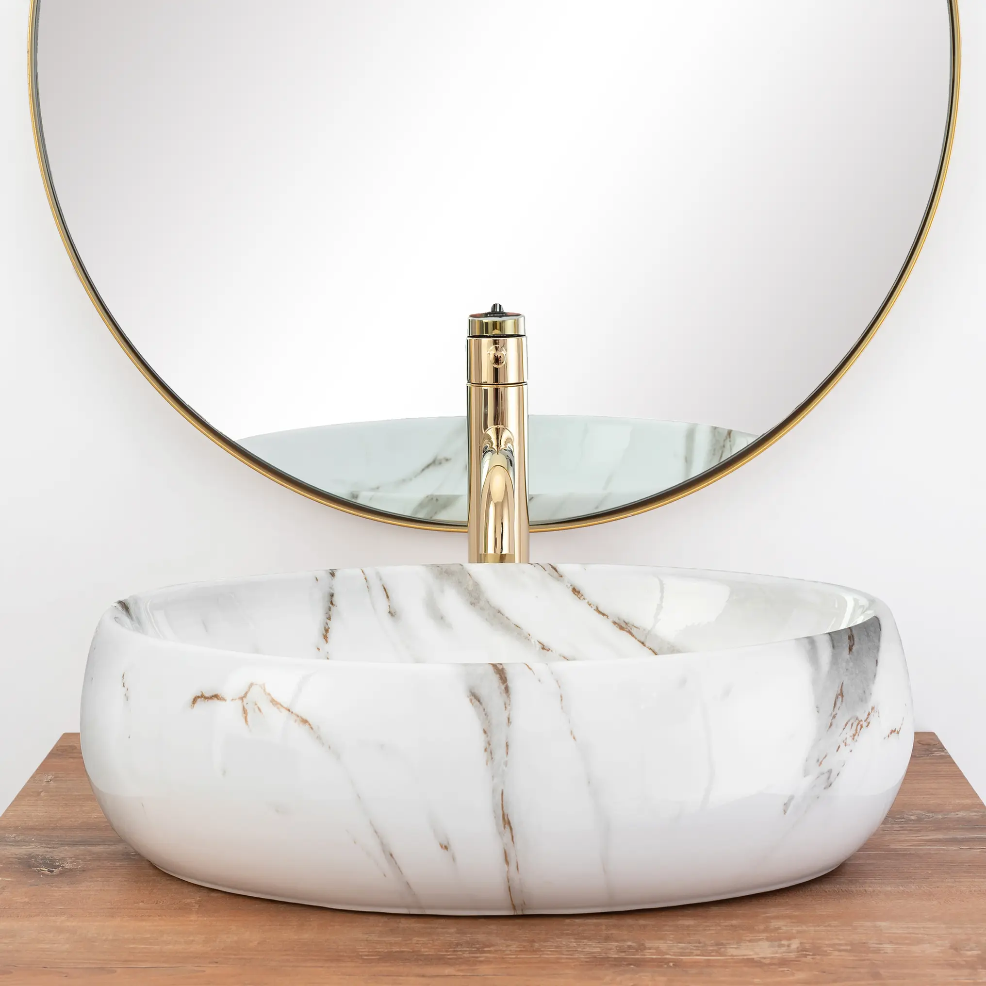 Lavoar oval Rea Linda,  imitație piatră, 48,5 x 34 cm [1]