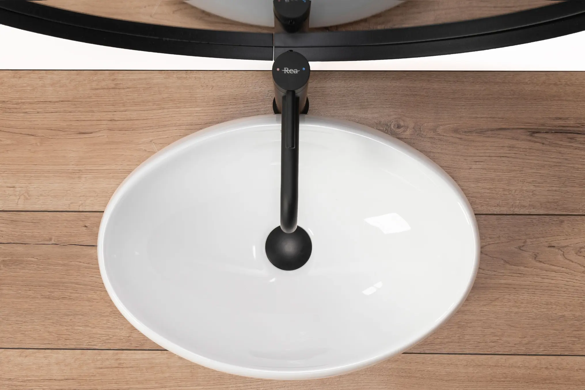 Lavoar oval Rea Linda, ceramică alb lucios, 48.5 x 34 cm [2]