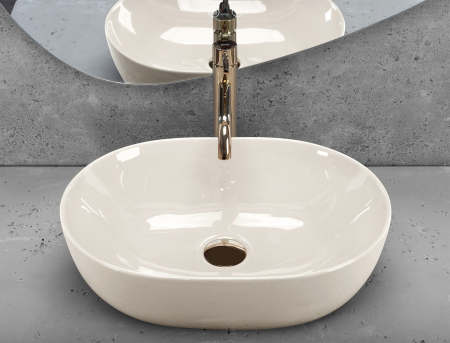 Lavoar pe blat crem lucios, oval,  Rea Lisa [2]