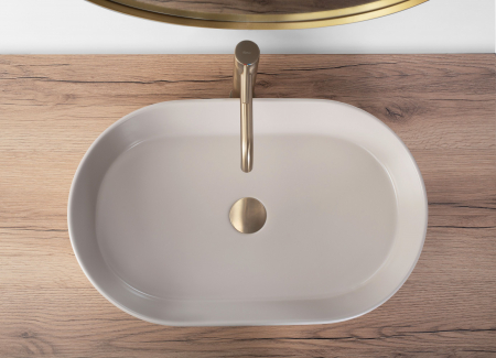 Lavoar pe blat bej mat, oval 60 cm, Rea Nadia [3]