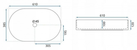 Lavoar pe blat efect marmura, 60 cm, Rea Nadia Sand [5]