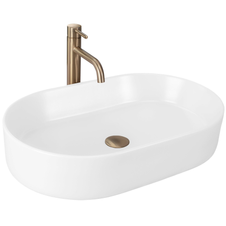 Chiuvete baie - Lavoar baie cu montare pe blat 61 cm, alb mat, oval, Rea Nadia
