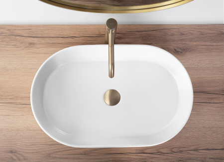 Lavoar baie cu montare pe blat 61 cm, alb mat, oval, Rea Nadia [2]