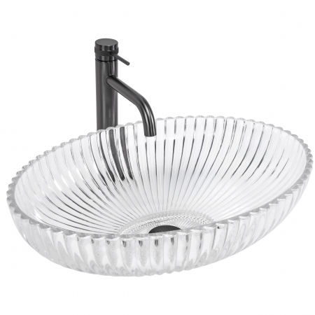 Lavoar pe blat transparent 51 cm, oval, Rea Nicole [8]