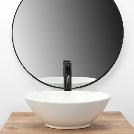 Lavoar baie 40x26 cm, alb lucios, oval, Rea Pamela [2]