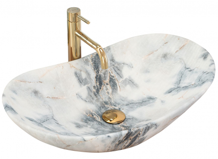Lavoare baie pe blat - Lavoar efect granit pe blat Rea Royal Granit Mat 60 cm