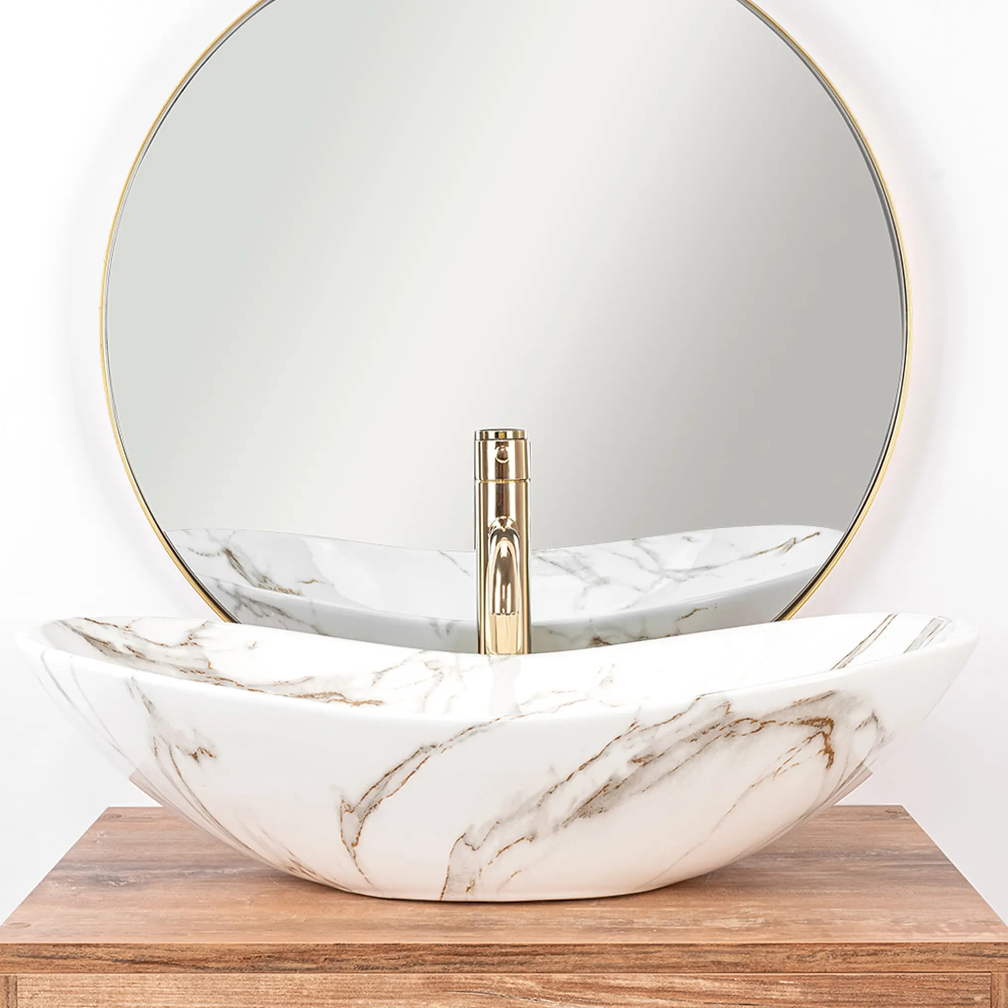 Lavoar oval Rea Royal,  imitație piatră, 62,5 x 36 cm [3]