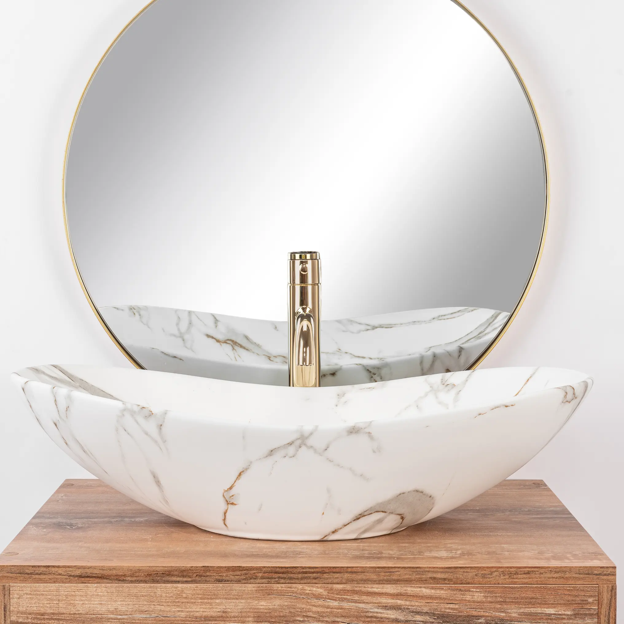 Lavoar oval Rea Royal,  imitație piatră 60,5 x 36 cm [2]