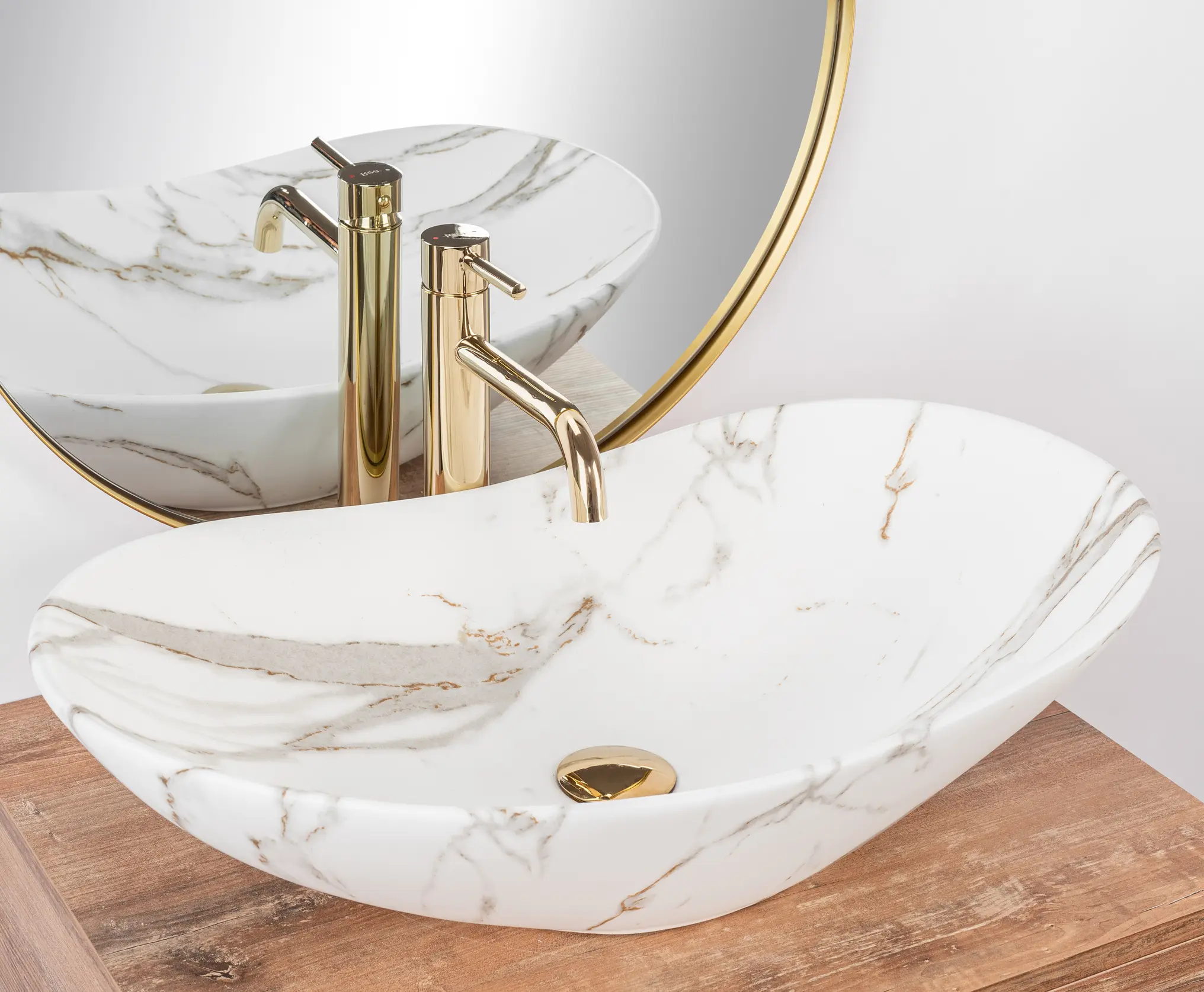 Lavoar oval Rea Royal,  imitație piatră 60,5 x 36 cm [3]