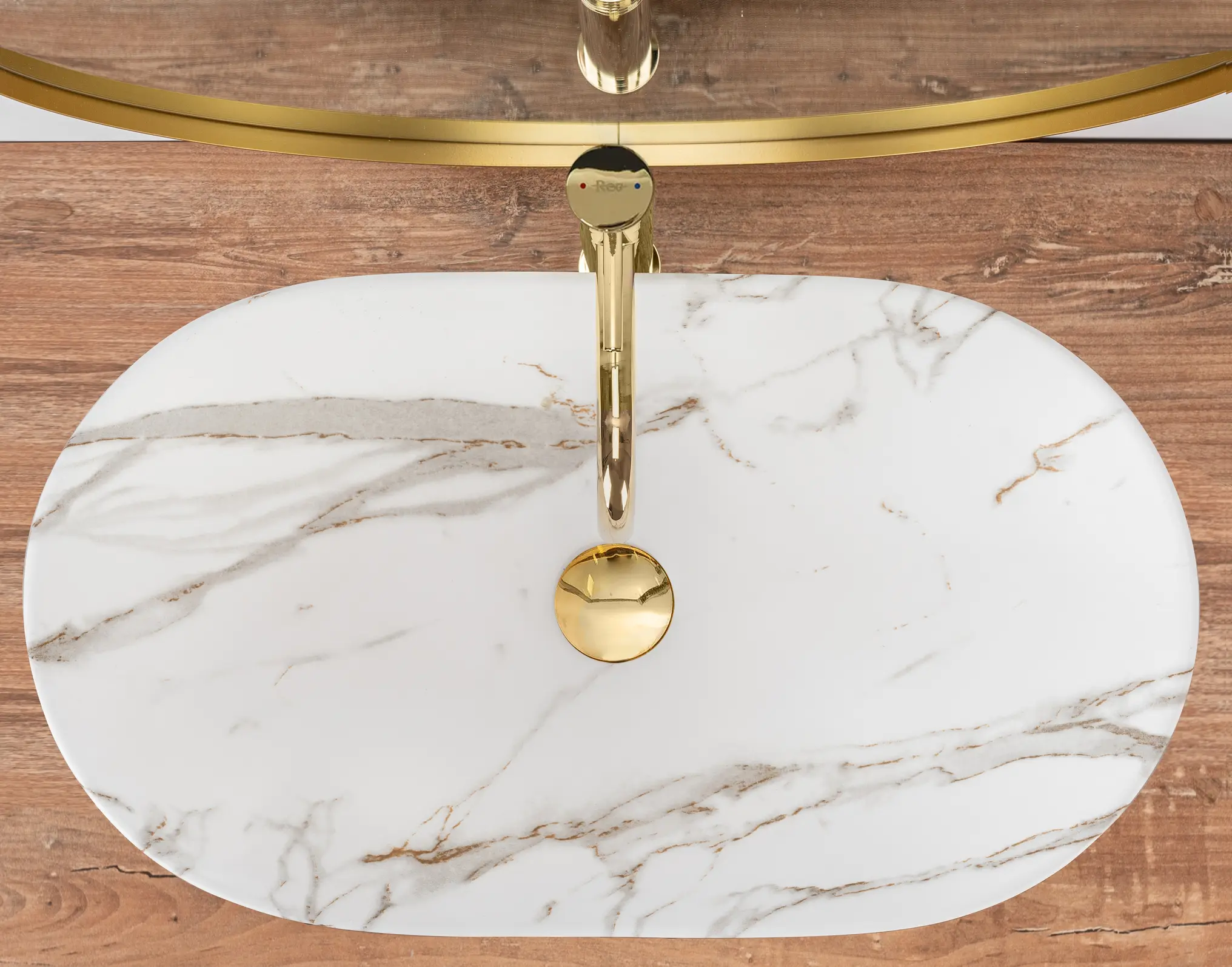 Lavoar oval Rea Royal,  imitație piatră 60,5 x 36 cm [1]