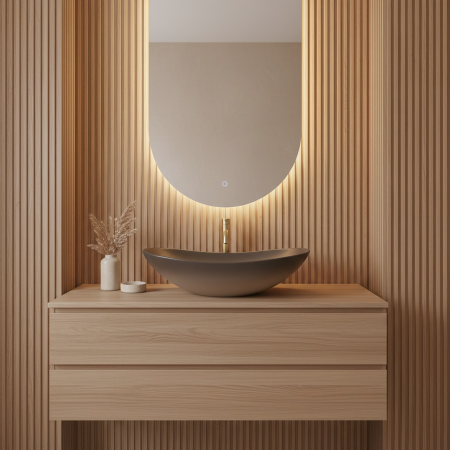 Lavoar baie 62x36 cm, maro mat, oval, Rea Royal Ombre [6]