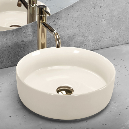 Lavoar pe blat crem lucios, rotund 36 cm, Rea Sami [1]