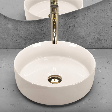 Lavoar pe blat crem lucios, rotund 36 cm, Rea Sami [3]