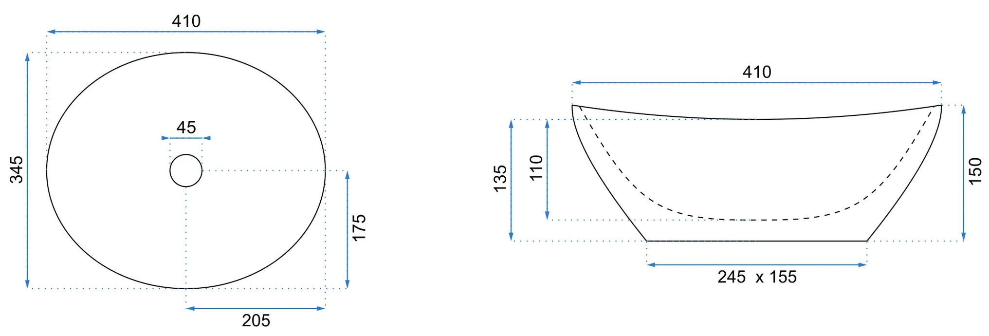 Lavoar oval Rea Sofia, imitație piatră, 41 x 34,5 cm [4]