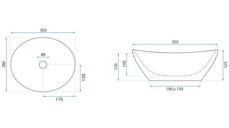 Lavoar oval Rea Sofia, ceramică cu finisaj lucios, imitatie piatră , 35x26 cm [5]