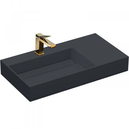 Lavoar gri mat 75 cm, montare pe blat sau suspendat, dreptunghiular, Rea Archi [1]