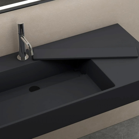 Lavoar gri mat 75 cm, montare pe blat sau suspendat, dreptunghiular, Rea Archi [5]