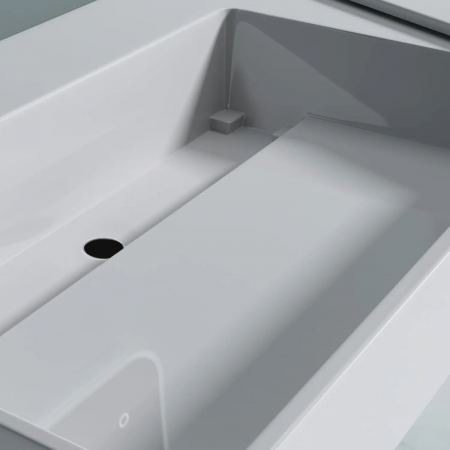Lavoar alb lucios 75 cm, montare pe blat sau suspendat, dreptunghiular, Rea Archi [4]