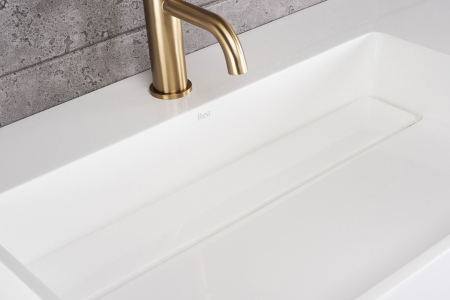 Lavoar alb lucios 75 cm, montare pe blat sau suspendat, dreptunghiular, Rea Archi [2]
