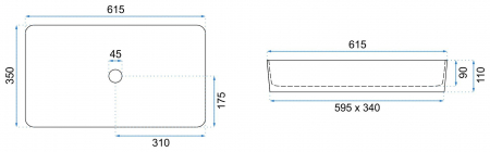 Lavoar dreptunghiular Rea Denis, negru cu aspect de piatră, 61,5 x 35 cm [6]