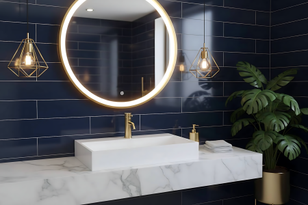 Lavoar cu montare pe blat 70 cm, alb, Rea Goya [3]