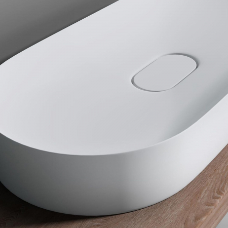 Lavoar din compozit pe blat alb, oval 71 cm, Rea Iris [5]