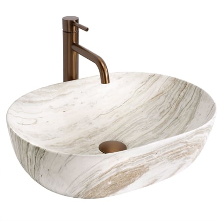 Lavoar oval Rea Amelia, finisaj imitatie piatra mat, 48 x 34.5 cm [0]